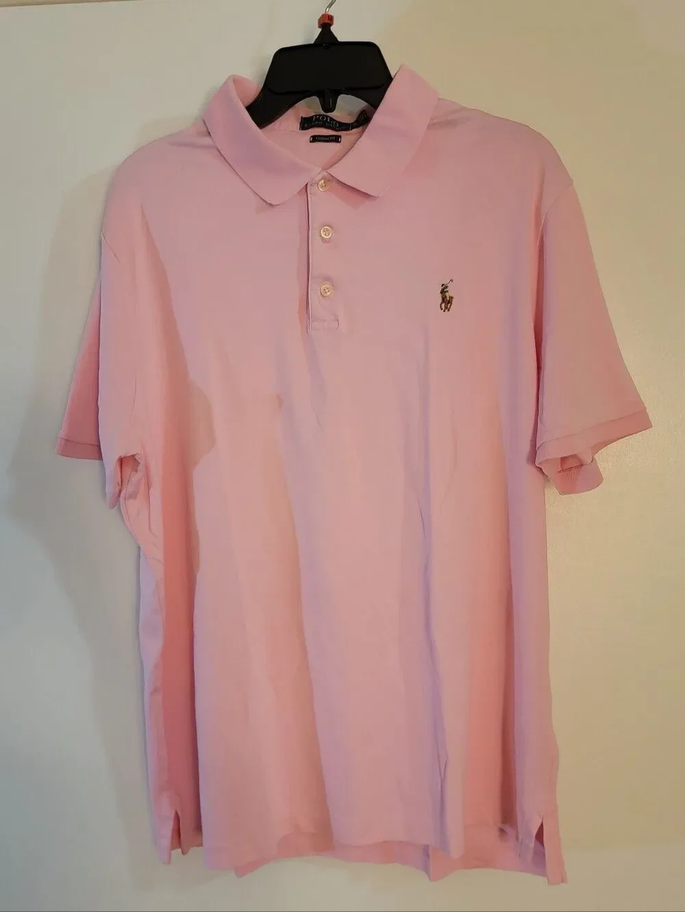 🆕️🏇RALPH LAUREN SOFT POLO Classic Slim Fit, XL - Caramel Pink, Multi Pony